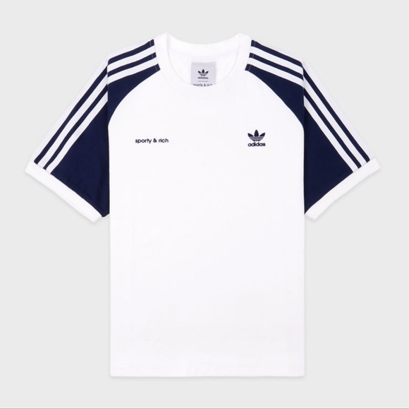 Adidas x Sporty & Rich Two Tone Ringer Tee White/Navy - Picture 3 of 4